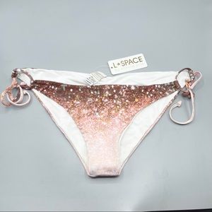 L*Space Pink and White Bikini Bottom
